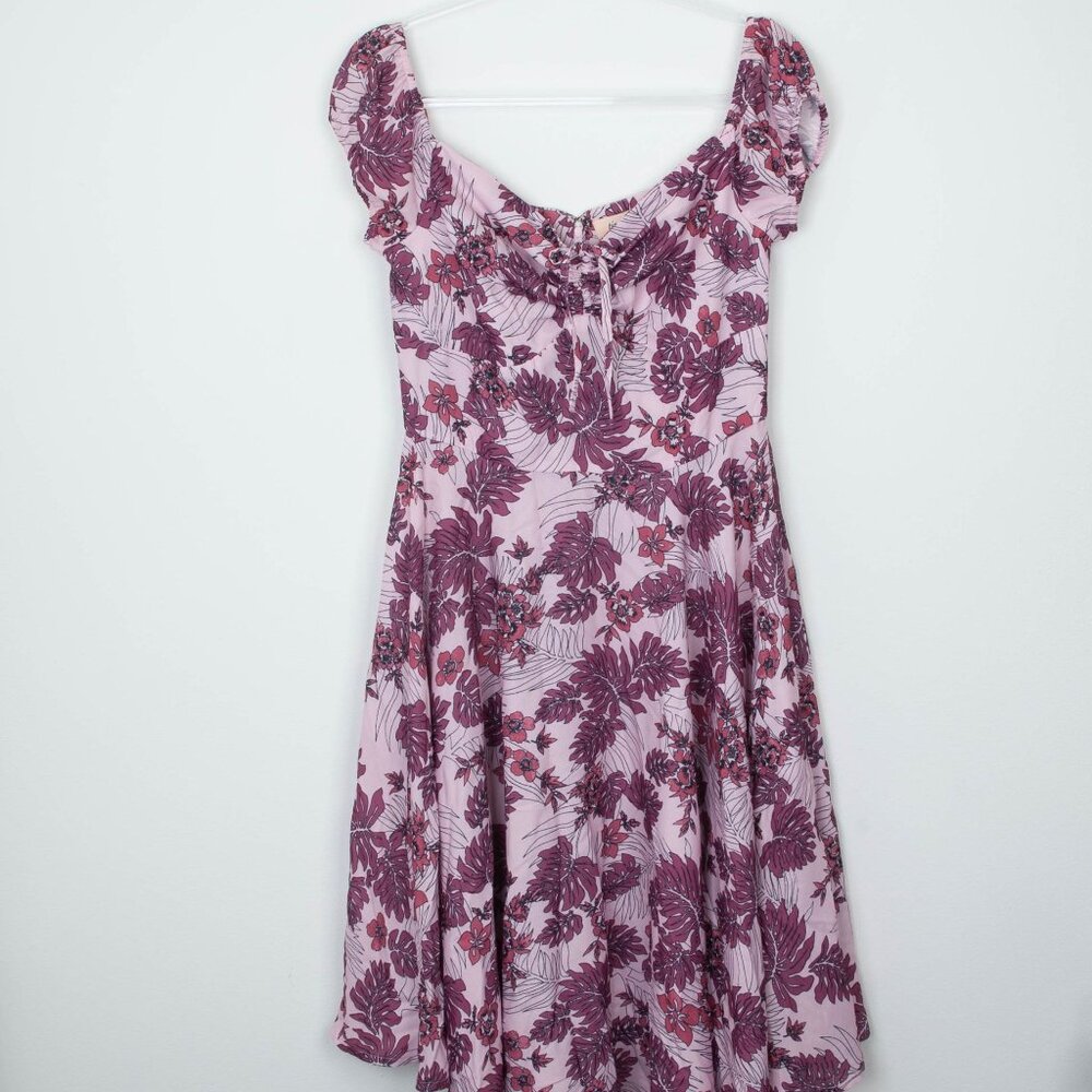 Timeless London Womens Floral Babydoll Midi Dress Size 8 Pink‎ Cottagecore Boho